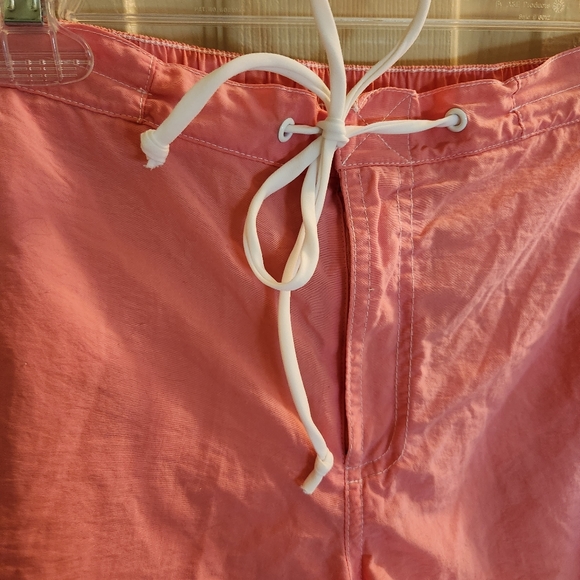 Retro board surf shorts sz 10 coral pink - white piping - Picture 3 of 12